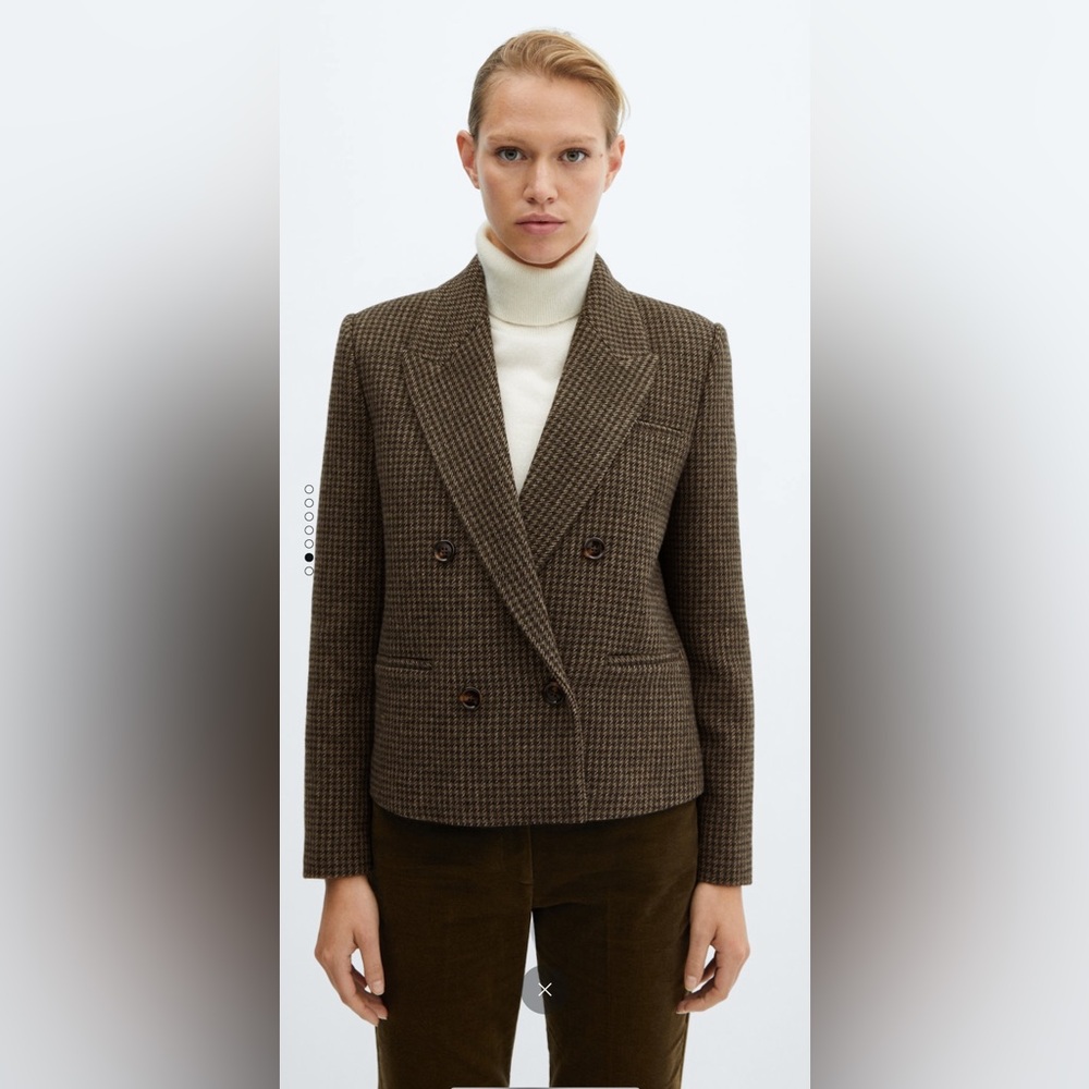Mango cropped wool blazer